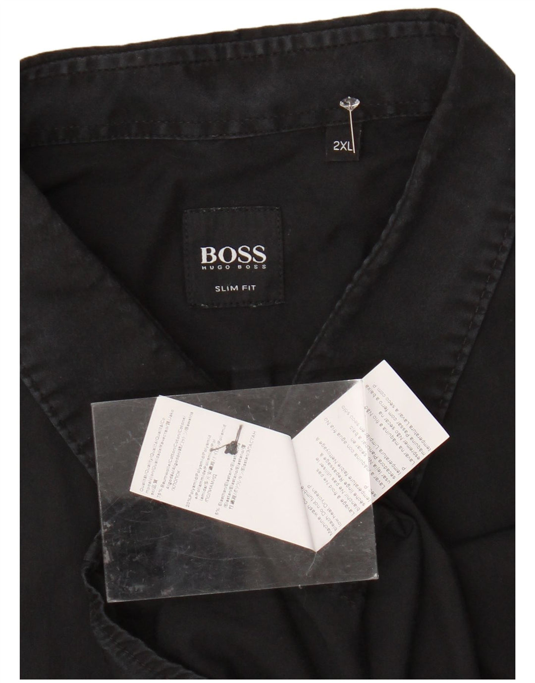 Męska koszula slim fit HUGO BOSS 2XL, czarna, bawełniana