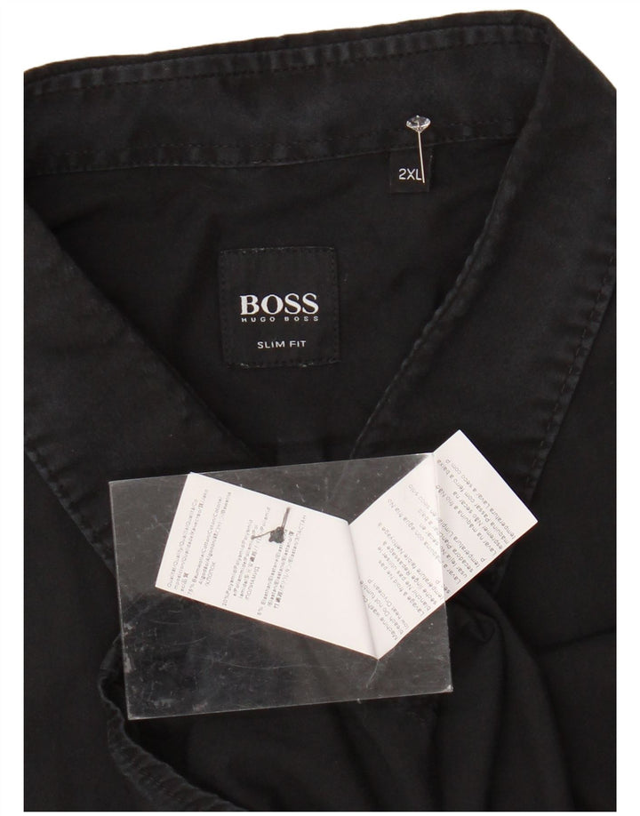 Męska koszula slim fit HUGO BOSS 2XL, czarna, bawełniana
