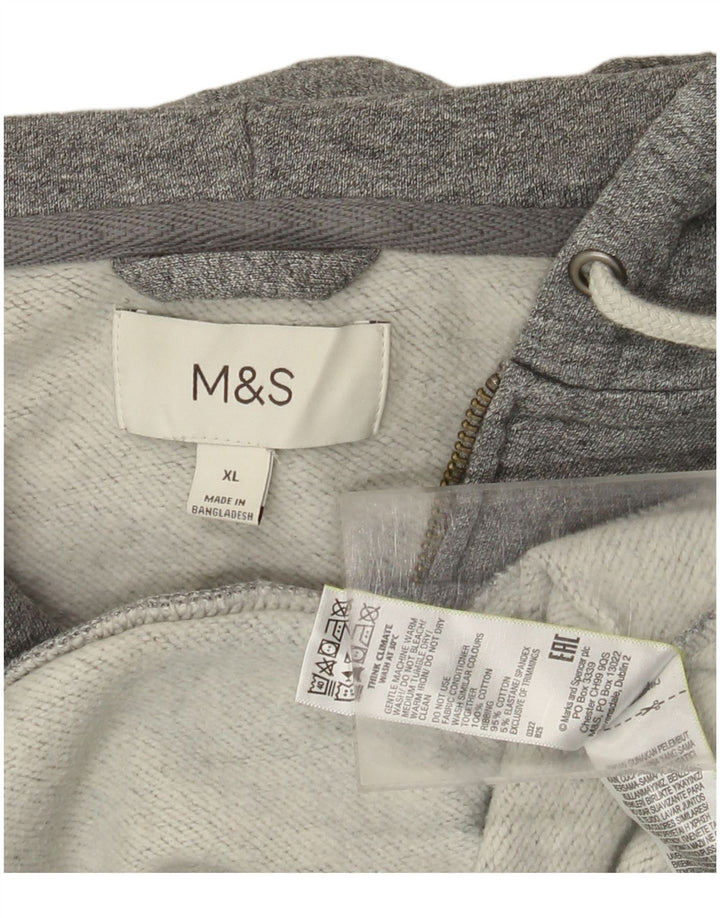 Marks & Spencer Męski sweter z kapturem i zamkiem XL, szary, bawełniany