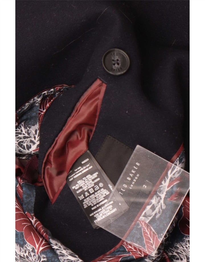 Płaszcz męski Ted Baker, rozmiar 2, mały, granatowy, wełniany
