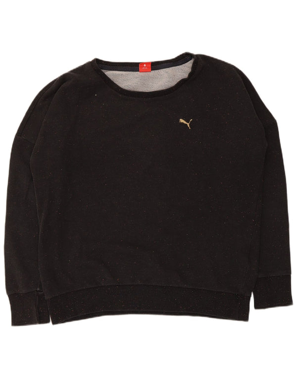 Damska bluza oversize Puma UK 16, duża, czarna, nakrapiana bawełna