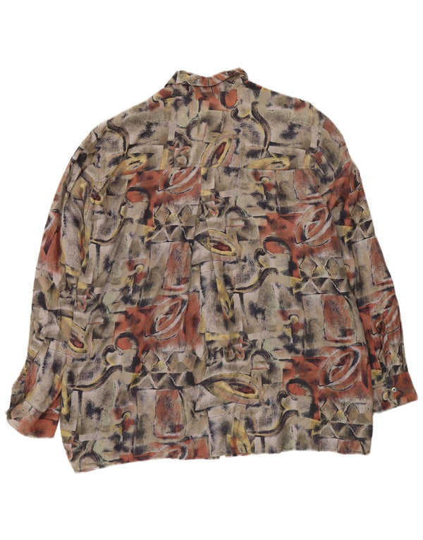 NOWA Koszula męska FAST w abstrakcyjny wzór, rozmiar 41/42, duży, wielobarwny jedwab