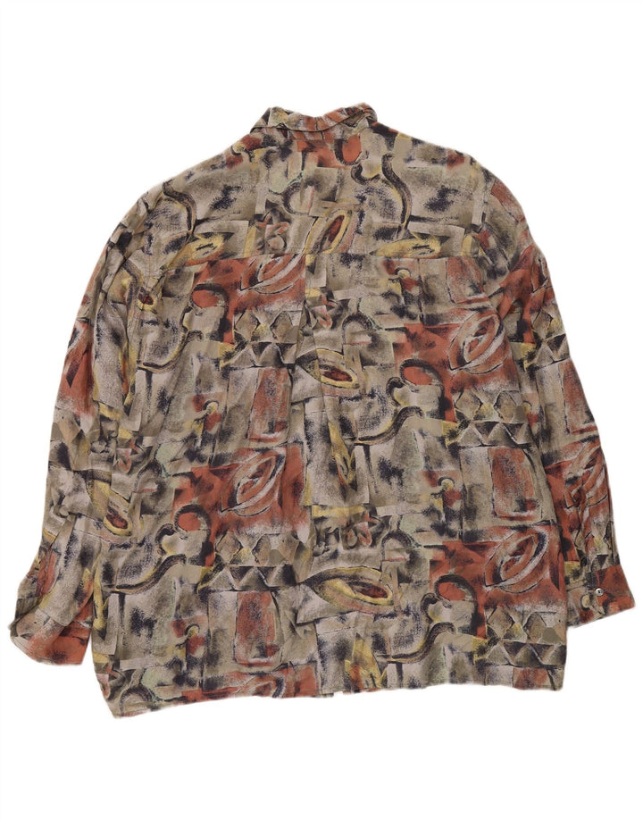 NOWA Koszula męska FAST w abstrakcyjny wzór, rozmiar 41/42, duży, wielobarwny jedwab