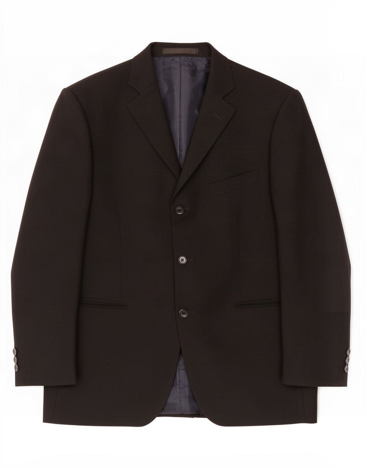 Marks & Spencer Męska marynarka zapinana na 3 guziki, UK 40, średni czarny poliester