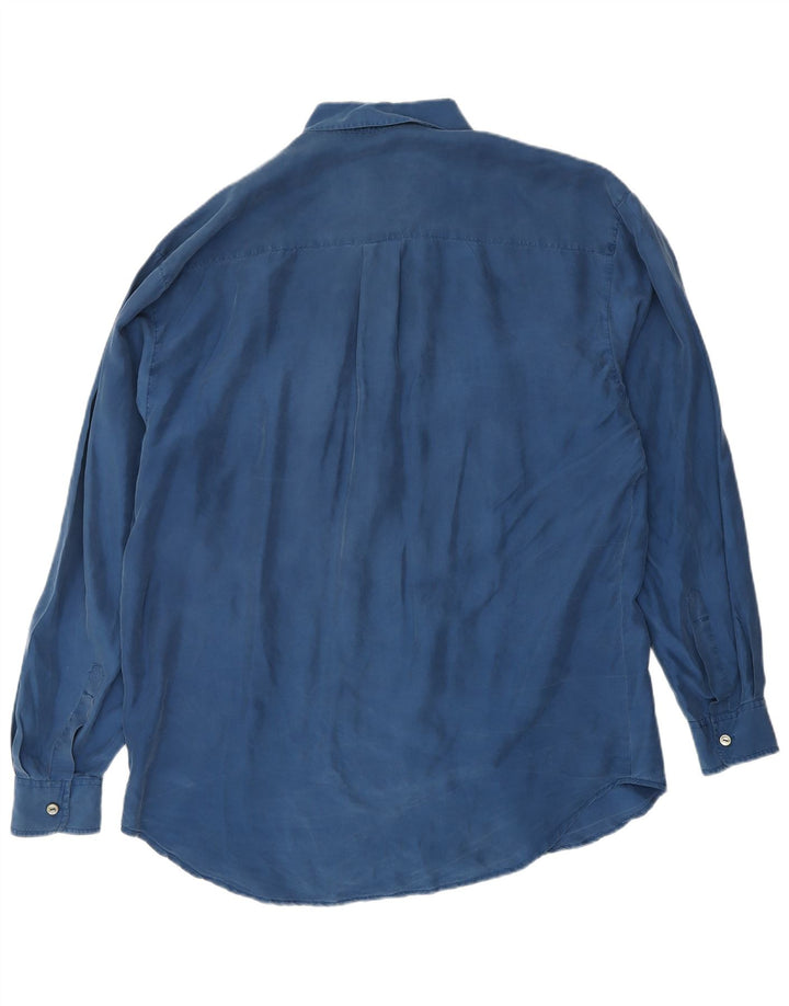 Koszula męska VINTAGE Średni niebieski jedwab