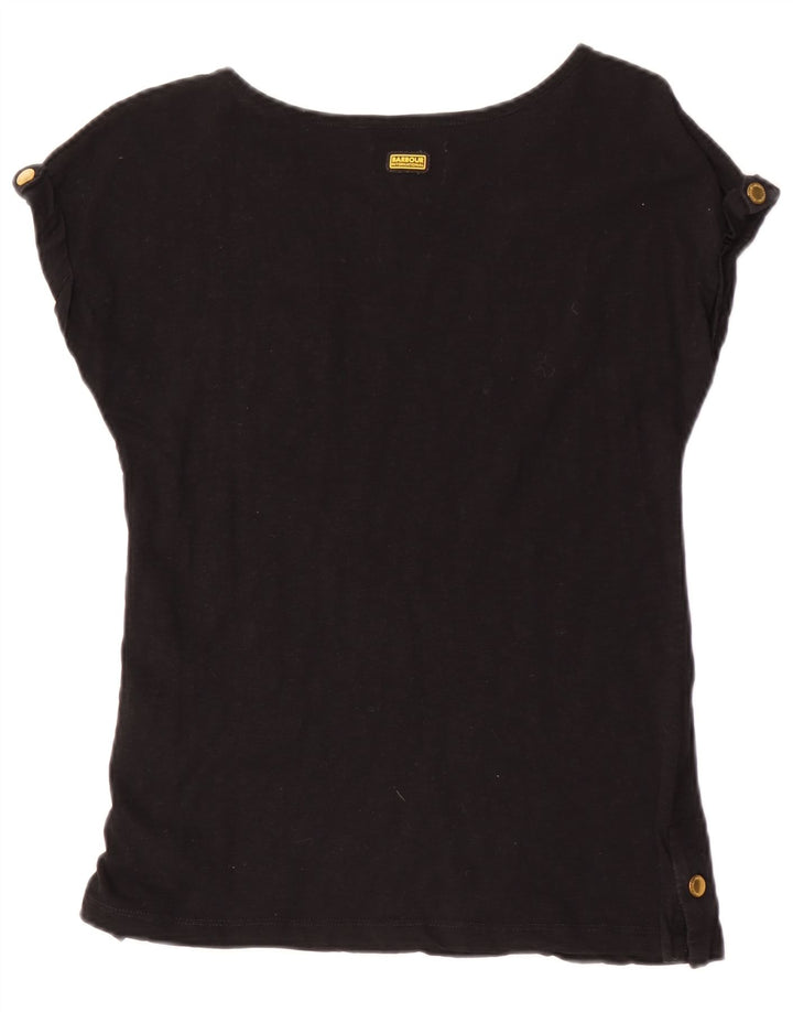 T-shirt damski Barbour Top UK 8 Small, czarny, bawełniany