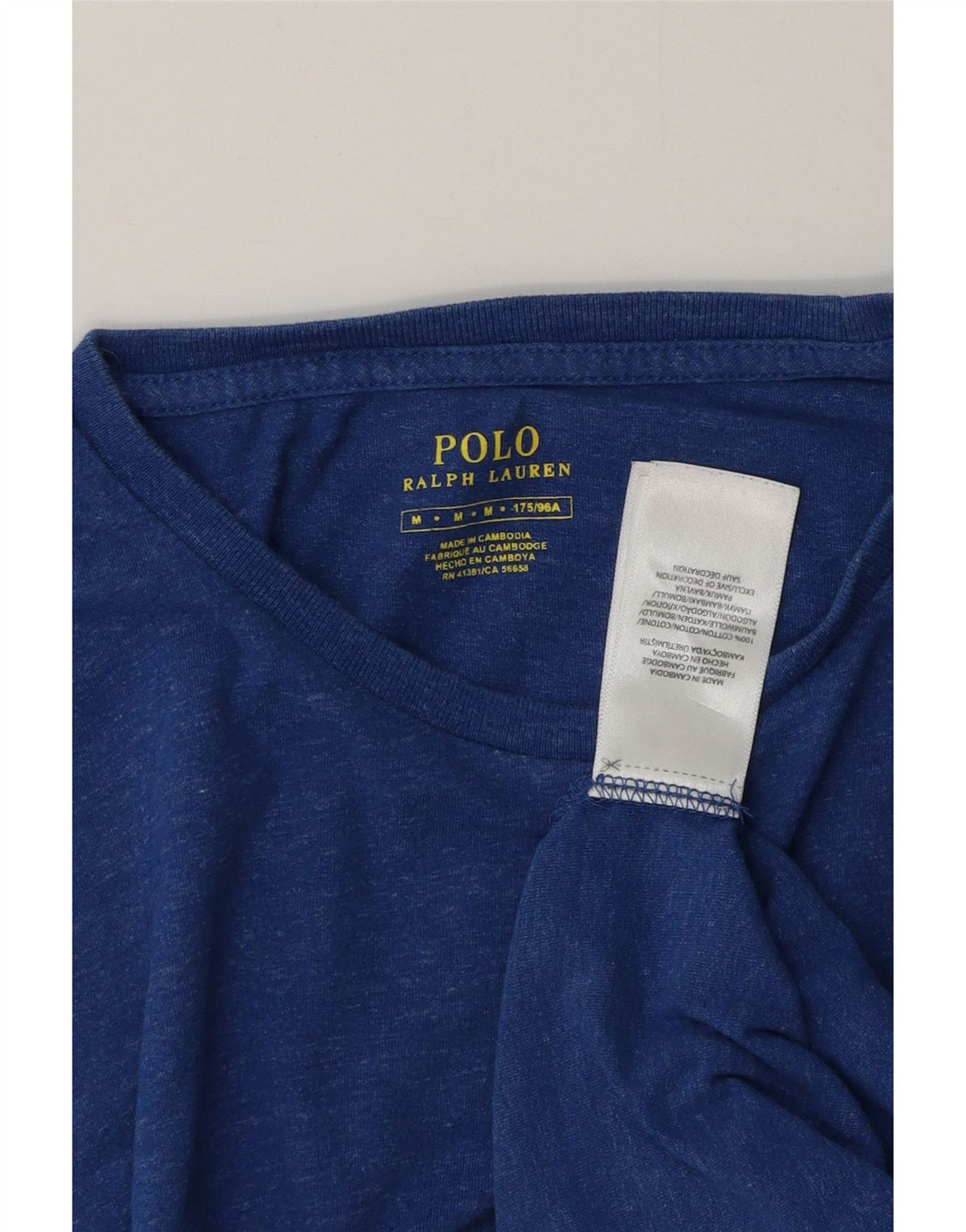 Koszulka męska Polo Ralph Lauren Top, średnia niebieska bawełna