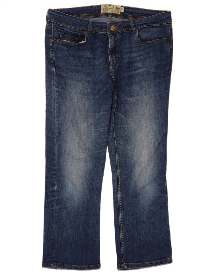 Damskie jeansy przycięte Fat Face UK 12 Medium W32 L23 Niebieskie