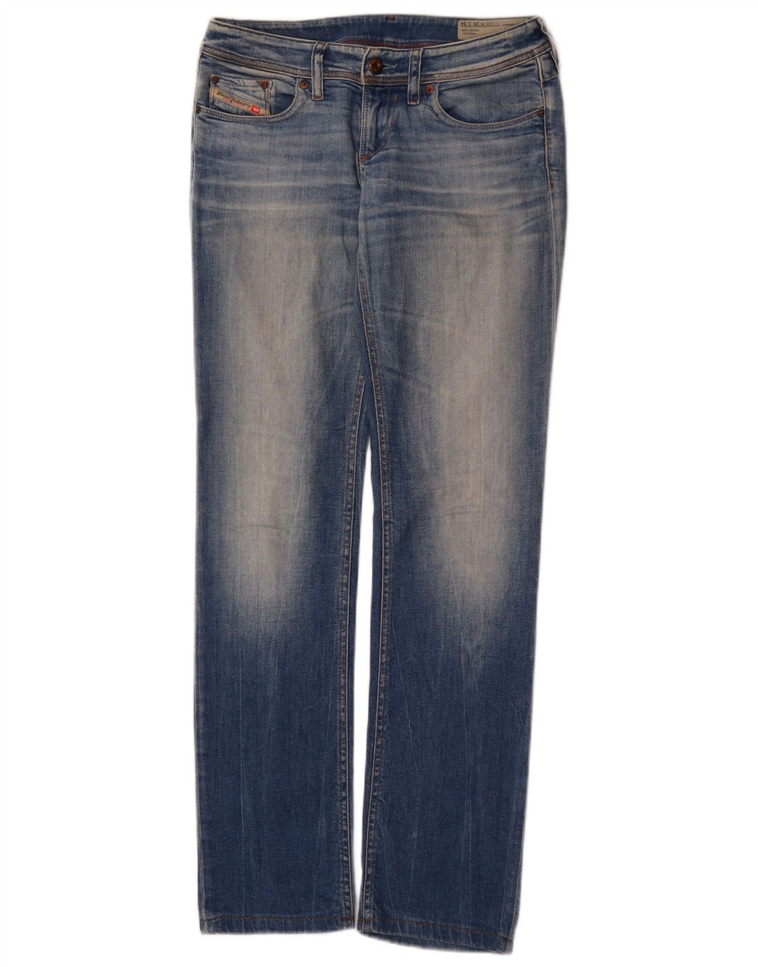 DIESEL Womens Straight Jeans W25 L31 Blue Cotton