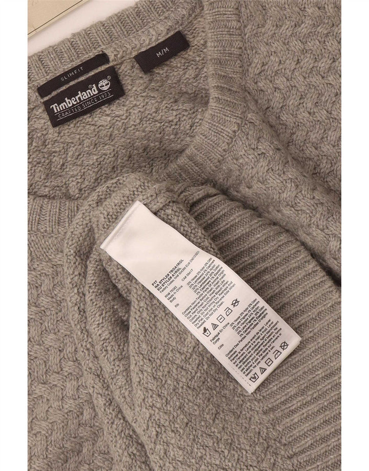 Męski sweter Timberland Slim Fit z dekoltem w łódkę, średnioszara wiskoza