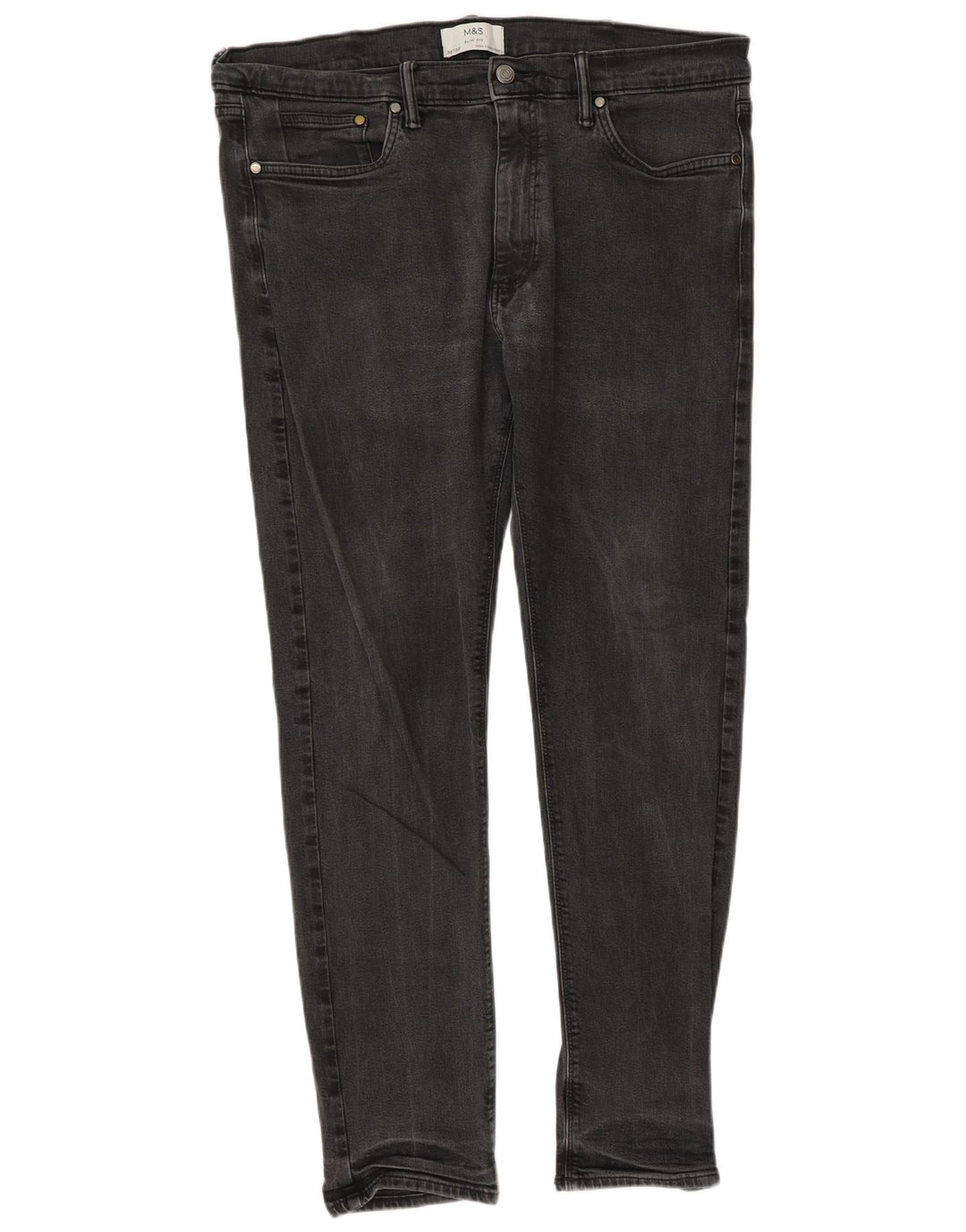 Marks & Spencer Męskie jeansy slim W38 L33 Szara bawełna