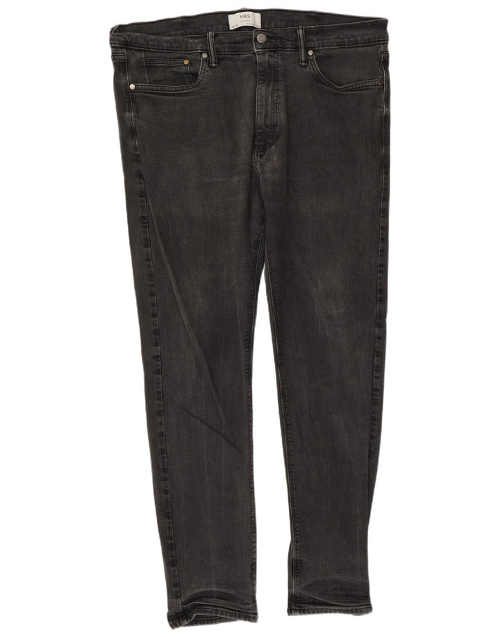 Marks & Spencer Męskie jeansy slim W38 L33 Szara bawełna