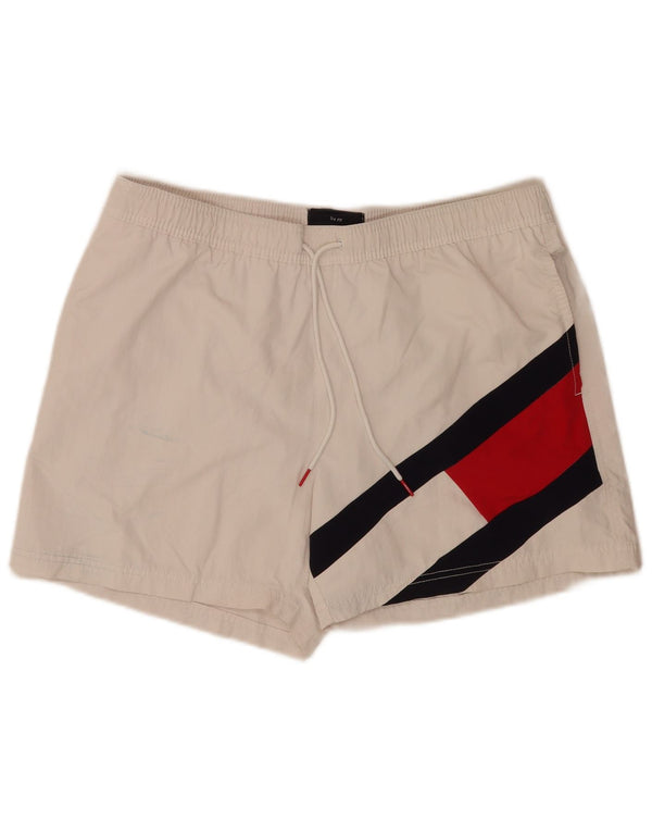 Tommy Hilfiger Mens Graphic Regular Swimming Shorts XL White Colourblock