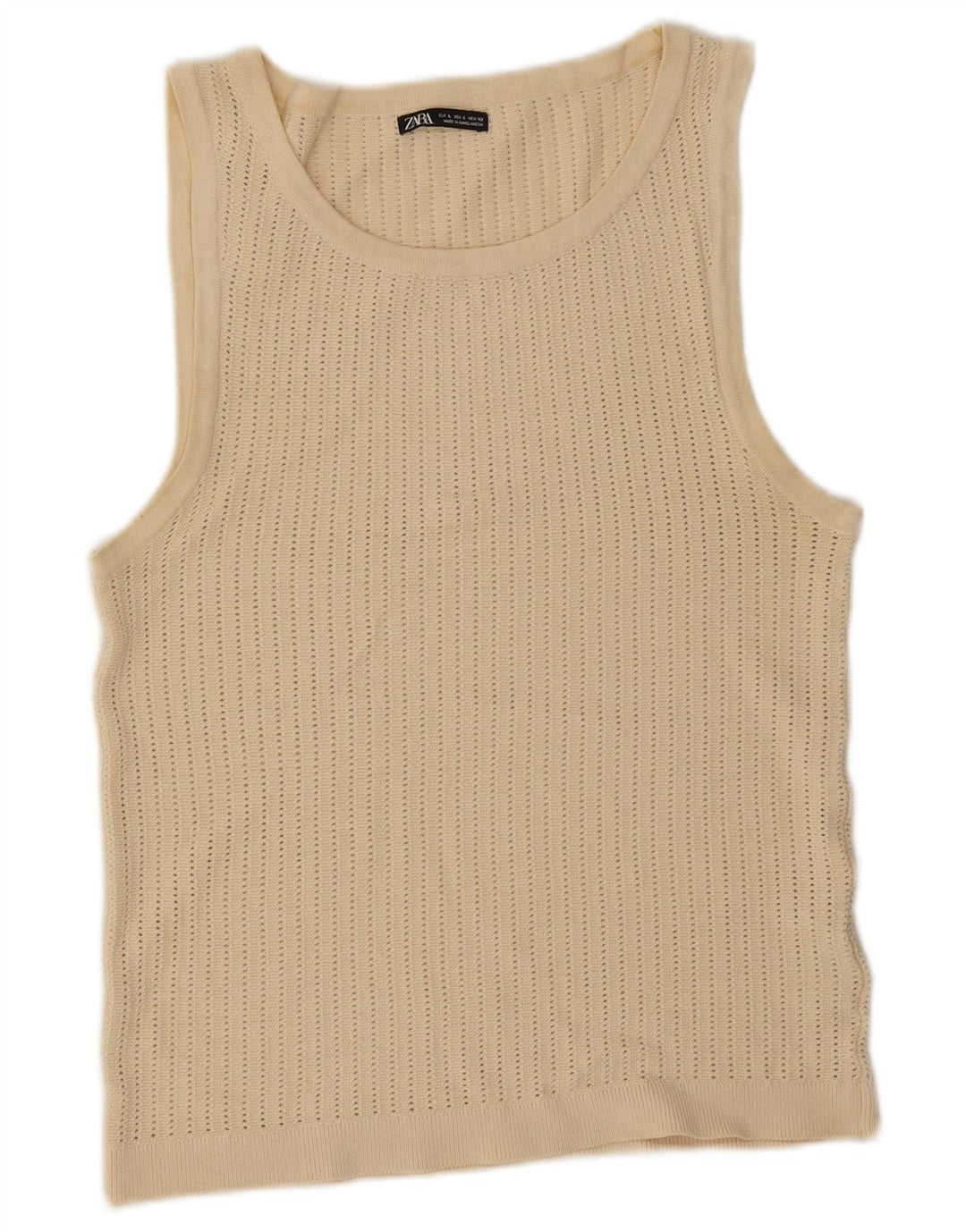 Top damski z kamizelką Zara UK 14 Large Beżowa wiskoza