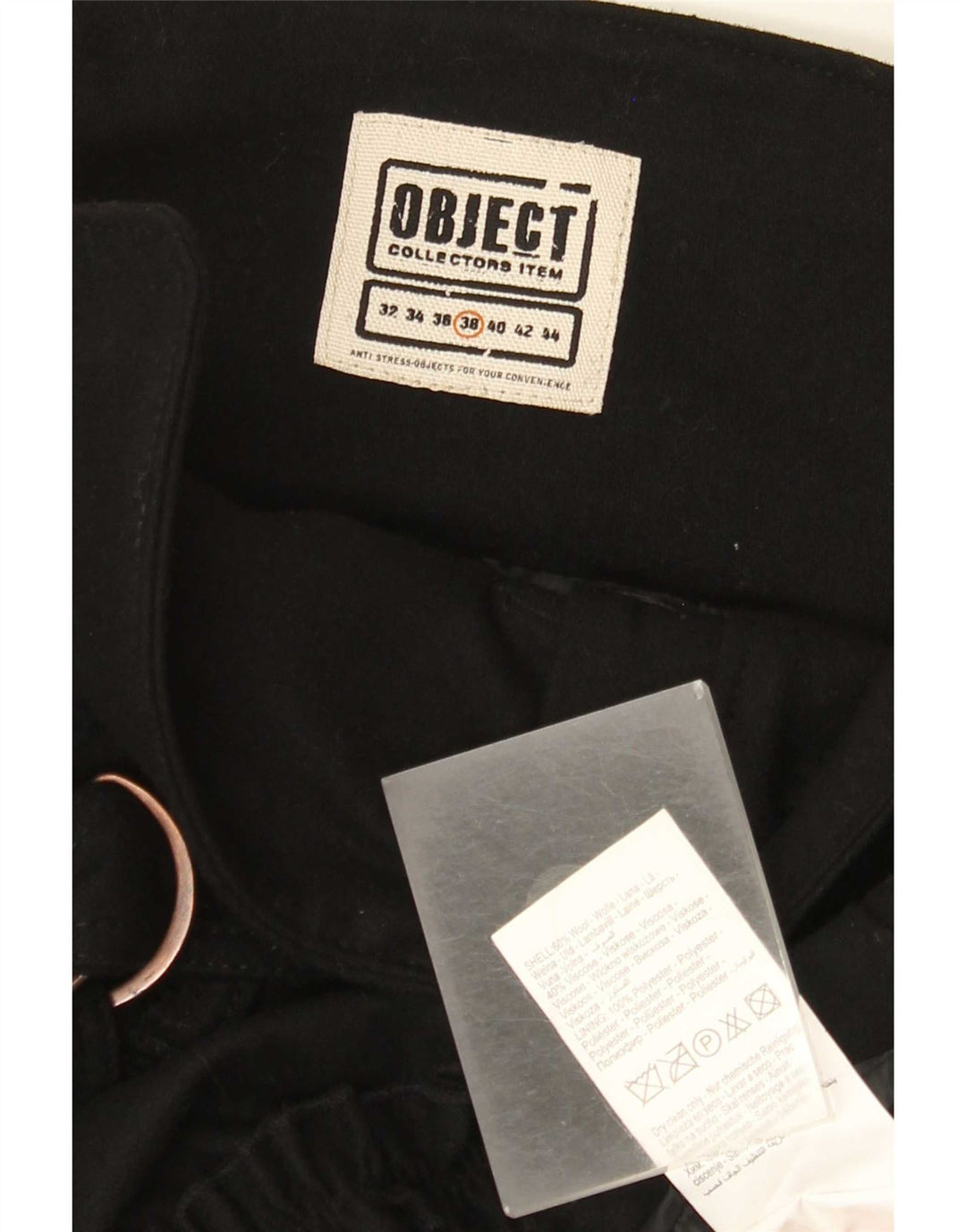 Object Damska spódnica w kształcie litery A EU 38 Medium W28 Czarna wełna