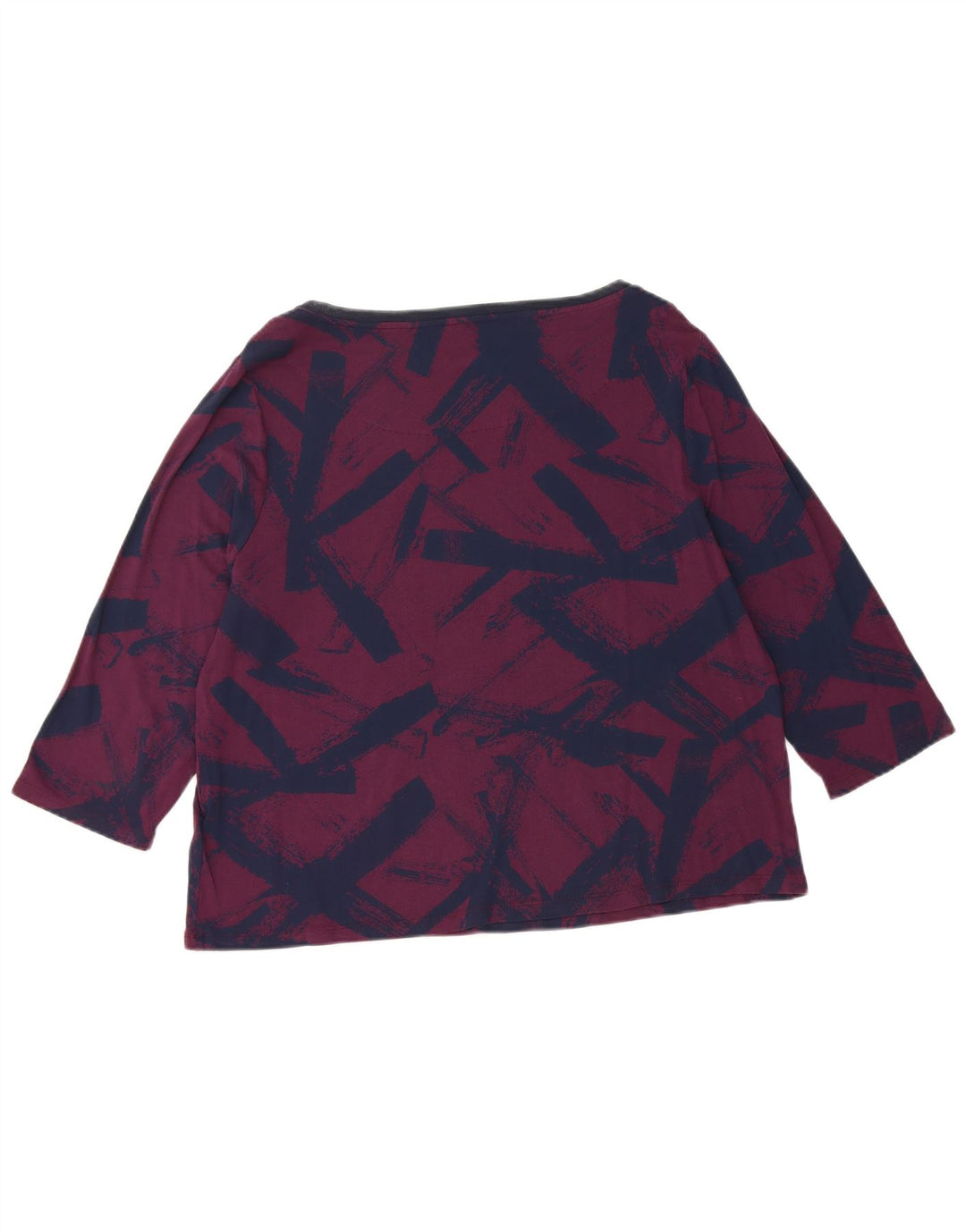 MARKS & SPENCER Damski top z rękawem 3/4, UK 18 XL, fioletowa, geometryczna wiskoza