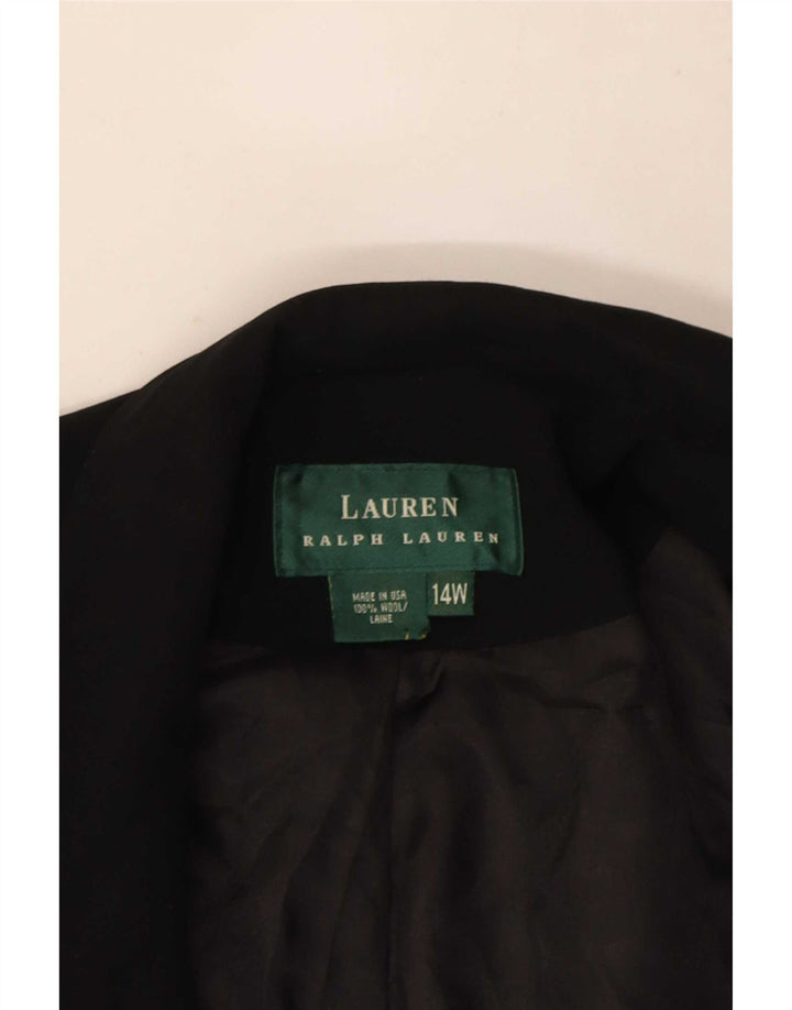 Damska marynarka zapinana na 2 guziki Ralph Lauren US 14 XL, czarna wełna