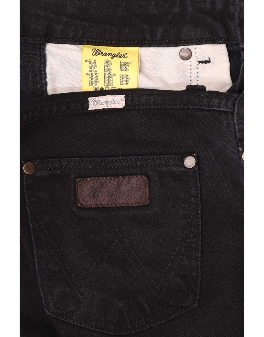 Damskie jeansy Wrangler Iris Straight W30 L30 Czarne bawełniane