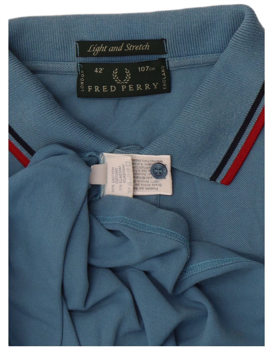 Męska lekka i elastyczna koszulka polo Fred Perry, średnia niebieska, bawełniana