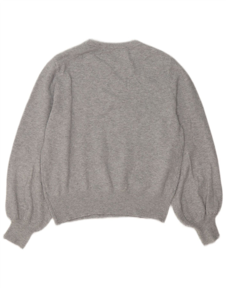 JACK WILLS Damski sweter oversize z okrągłym dekoltem, UK 8, mały, szary