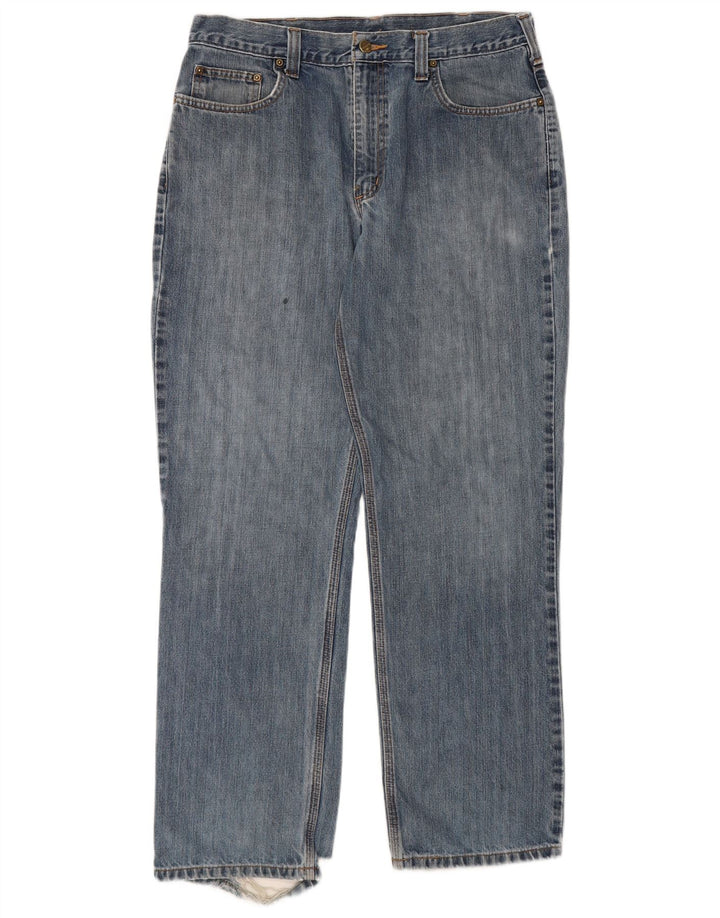 Męskie proste dżinsy Carhartt W36 L32 Niebieskie bawełniane