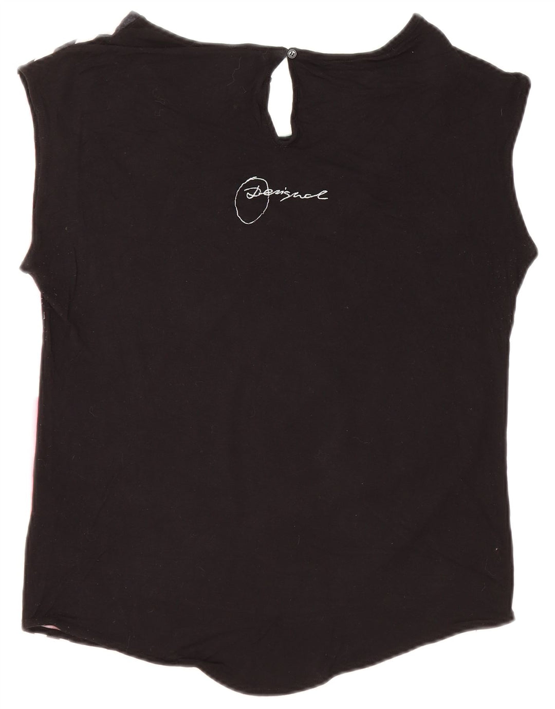 Damska koszulka oversize z grafiką Desigual Top UK 10 Small, czarna wiskoza