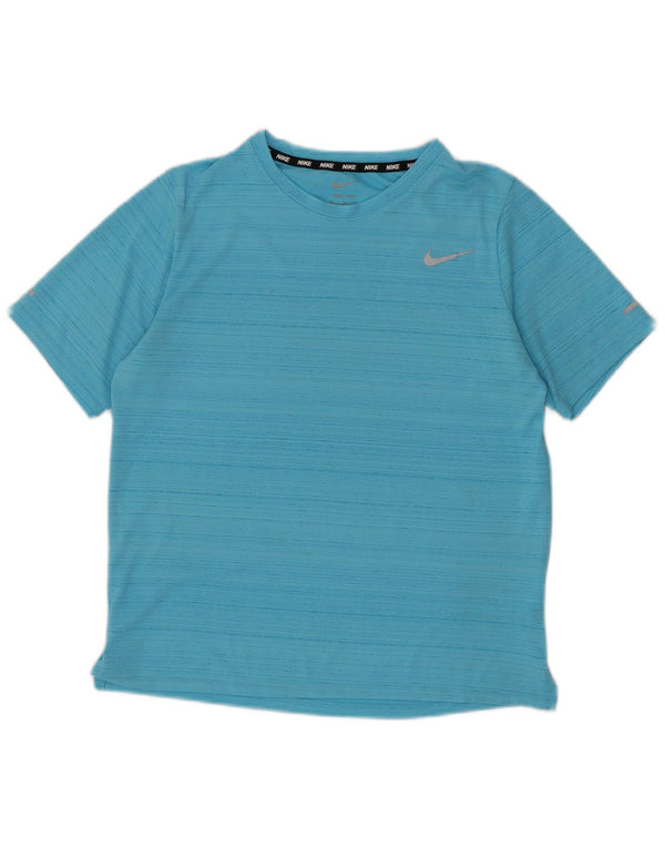 Chłopięcy T-shirt Nike Dri Fit, 13-14 lat, XL, niebieski, poliestrowy w prążki