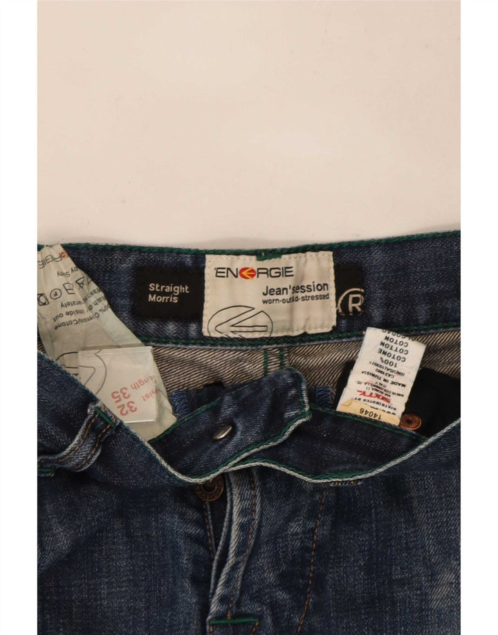 Energie Męskie Morris Straight Jeans W32 L32 Niebieskie bawełniane