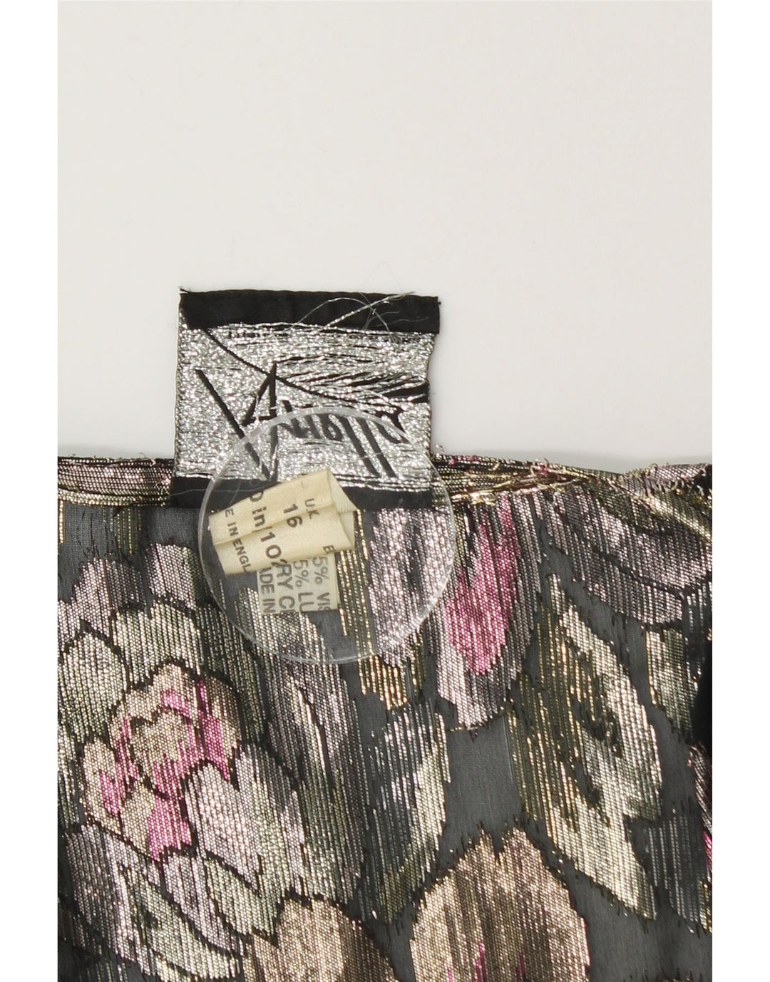 Damski krótki kardigan ARELLA UK 16, duży, wielokolorowy w kwiaty