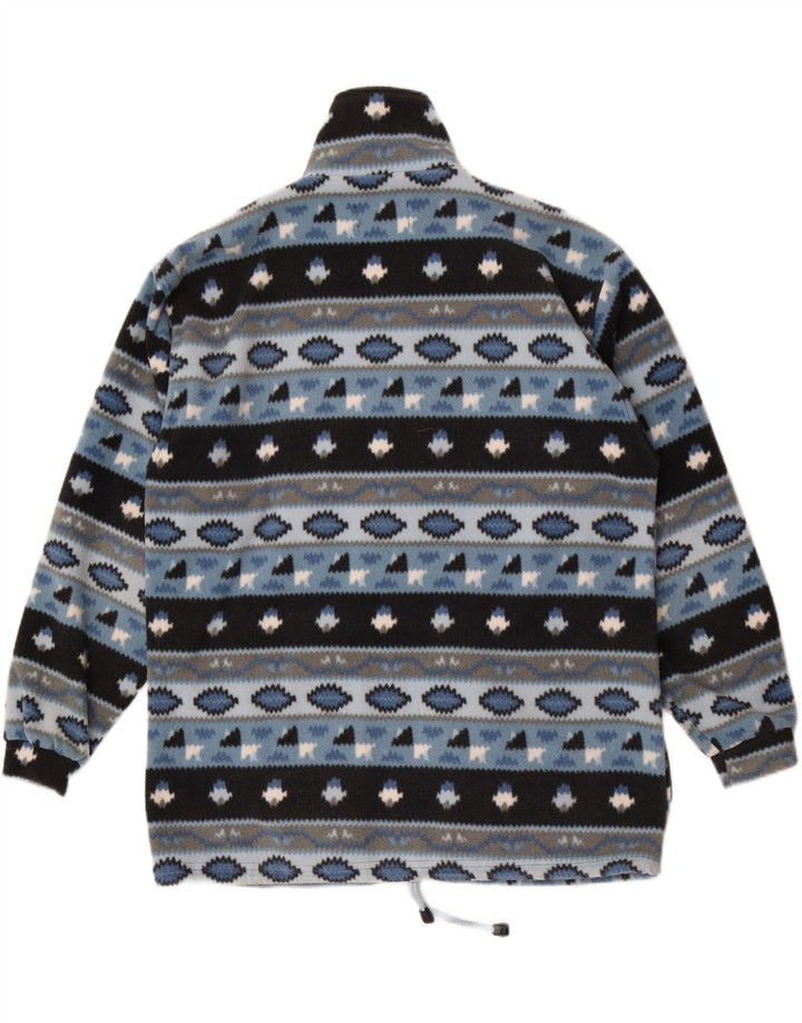 Męska kurtka polarowa Vintage UK 38 Średni niebieski Fair Isle Polyester