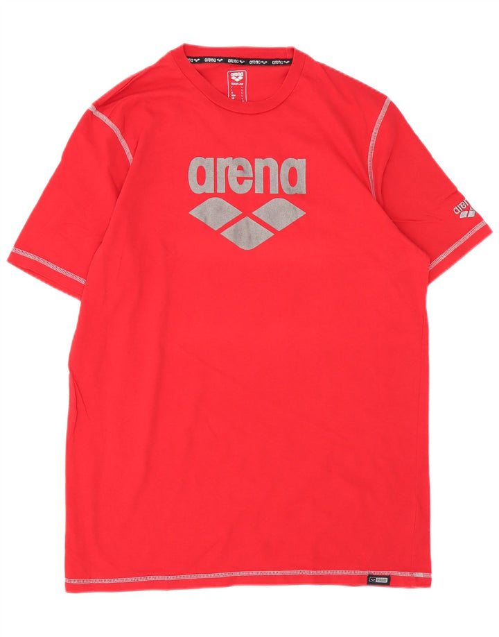 Męski T-shirt z grafiką Arena, duży, czerwony, bawełniany