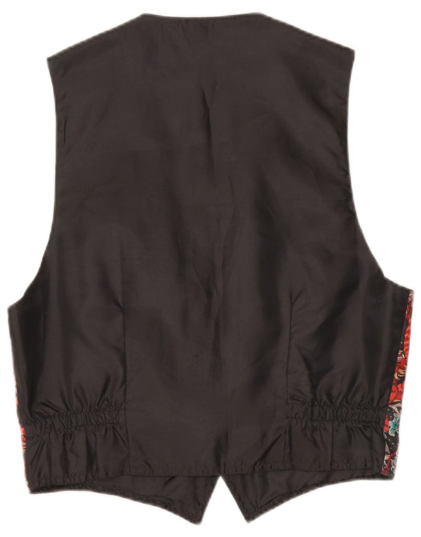 Męska kamizelka w stylu vintage, wielobarwny, kwiatowy poliester