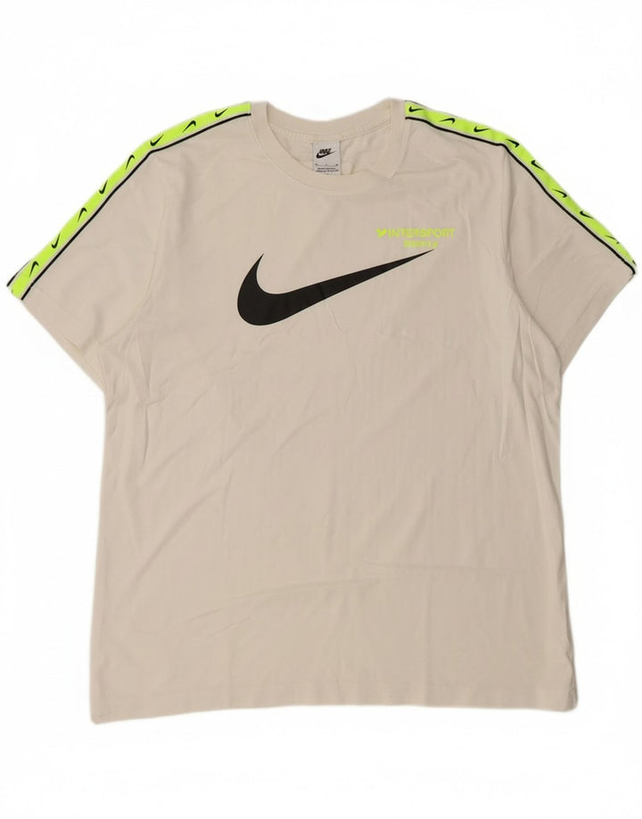 Męski T-shirt Nike z grafiką Top XL, biały, z blokami kolorów