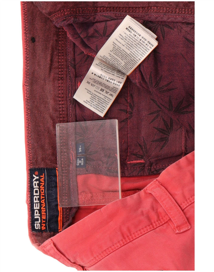Męskie spodenki Chino Superdry W36, duże, różowe, bawełniane