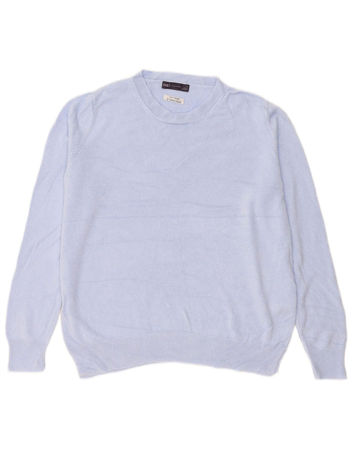 Marks & Spencer Damski sweter oversize z okrągłym dekoltem, UK 16, duży niebieski