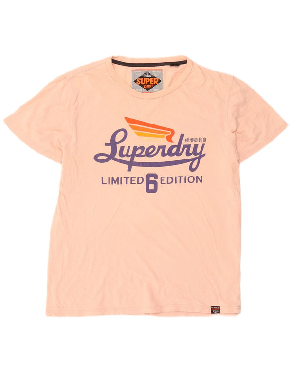 Superdry Mens Graphic T-Shirt Top 3XL Pink Cotton