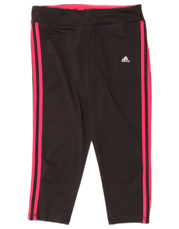 Damskie legginsy Adidas Climalite Capri UK 12/14 Średni czarny poliester