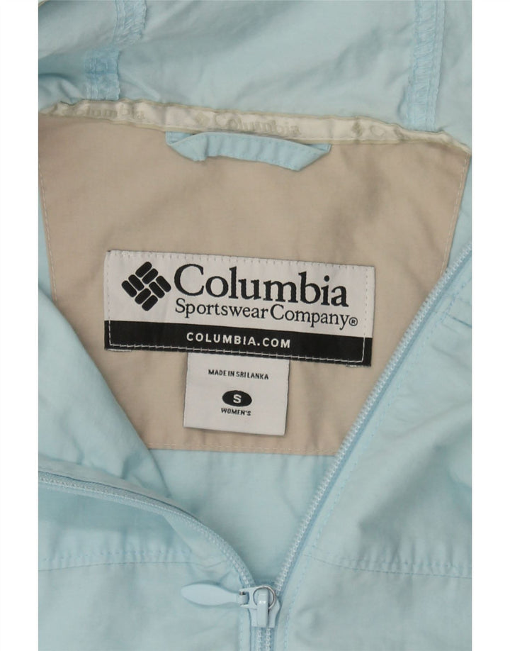 COLUMBIA Womens Oversized Hooded Rain Jacket UK 10 Small Blue Cotton Vintage Columbia and Second-Hand Columbia from Messina Hembry 