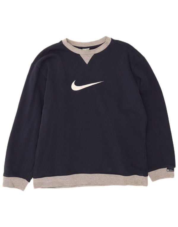 Chłopięcy sweter z grafiką Nike, 15-16 lat, XL, granatowy, blok kolorów