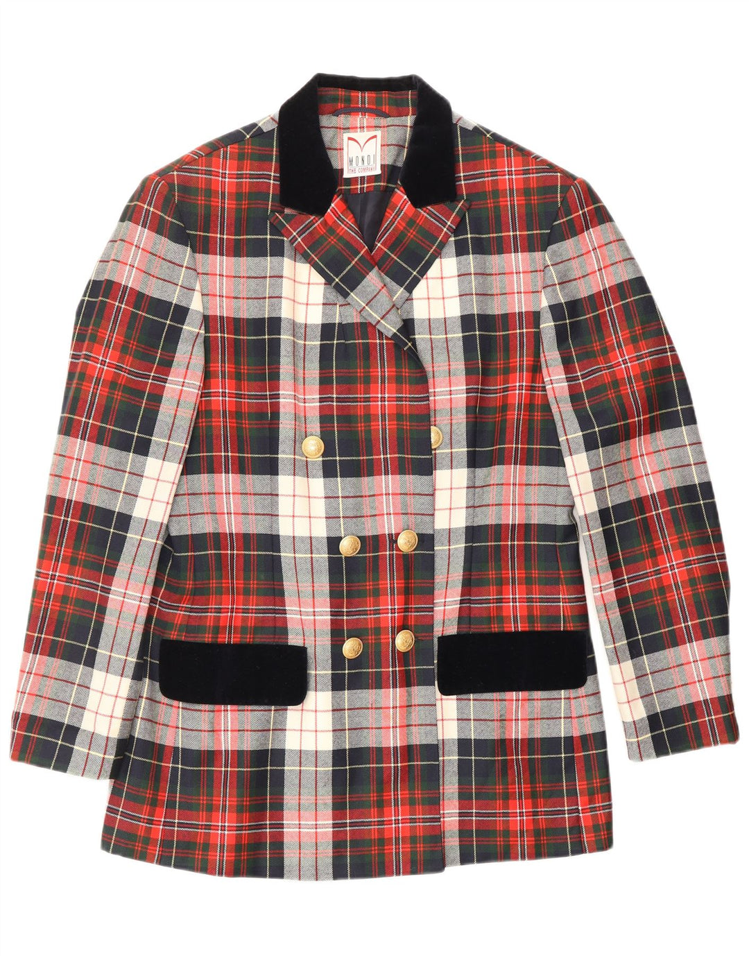 Damska marynarka MONDI o przedłużonym kroju EU 38, klasyczna w średnią czerwoną kratę