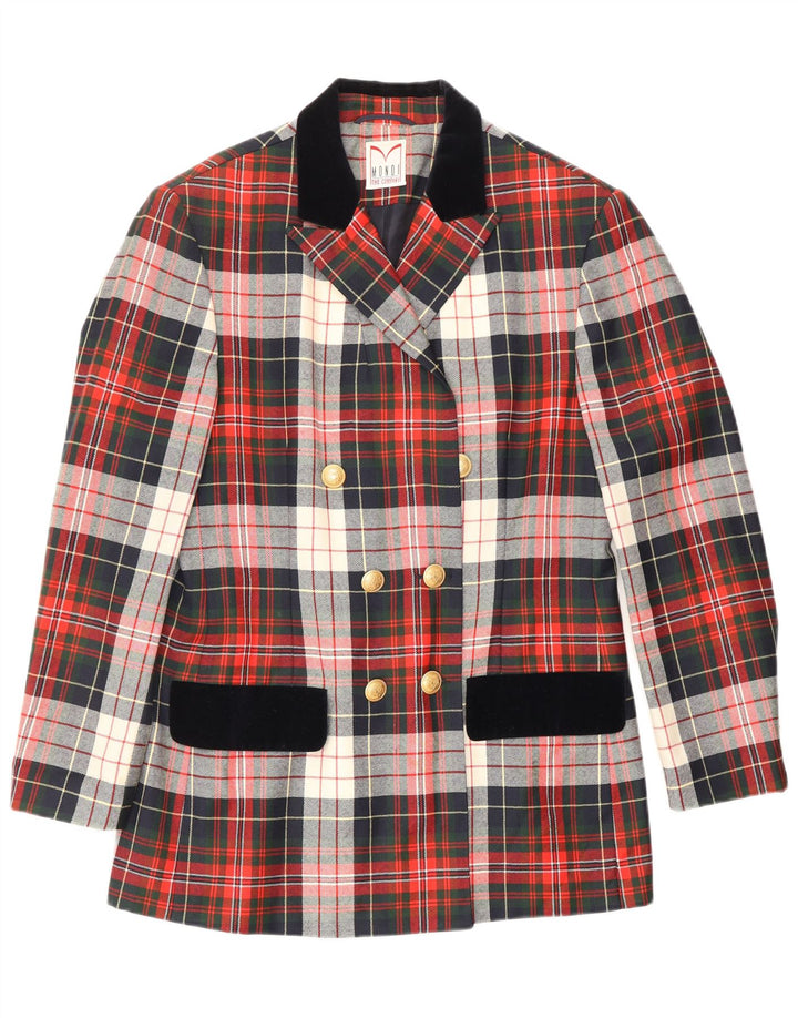 Damska marynarka MONDI o przedłużonym kroju EU 38, klasyczna w średnią czerwoną kratę