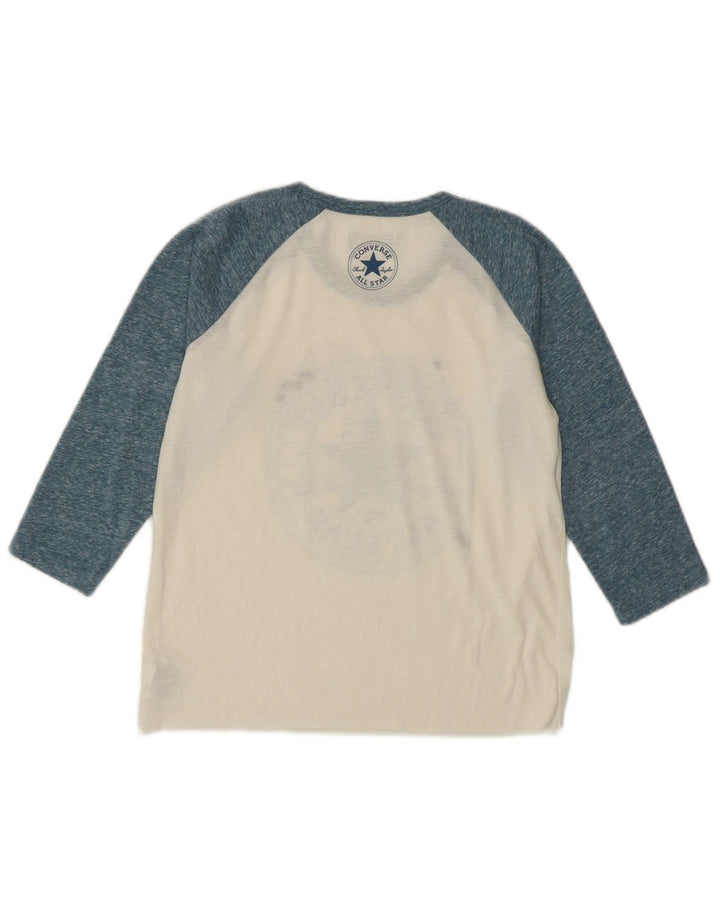 CONVERSE Damski top Chuck Taylor Graphic z rękawem 3/4, UK 6 XS, biały