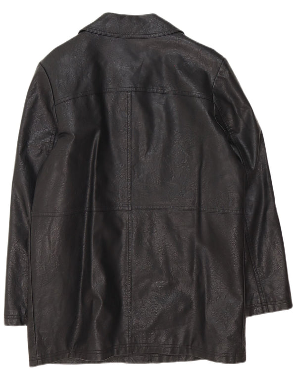 Urban Outfitters Damski płaszcz oversize ze sztucznej skóry UK 10, mały, czarny