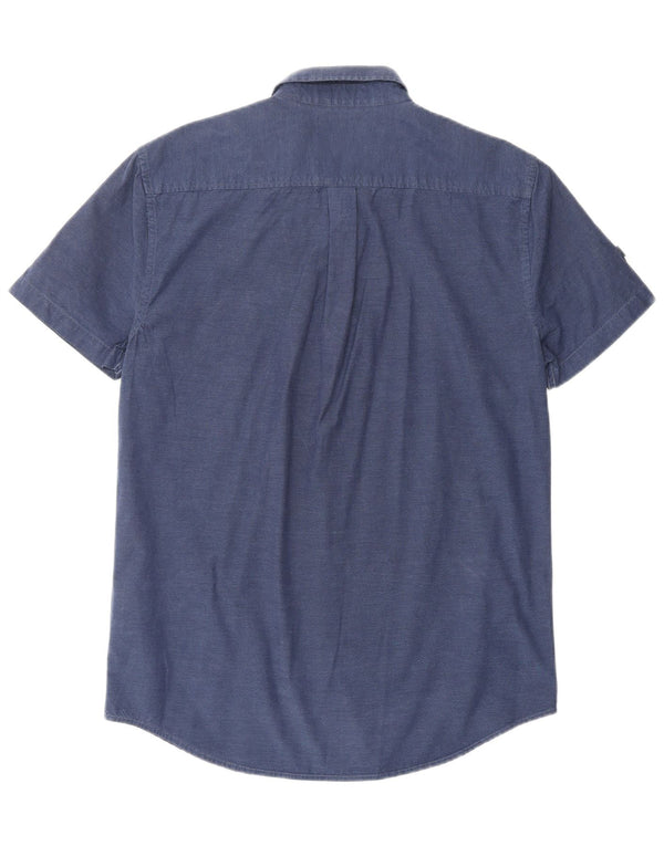 SUPERDRY Męska koszula z krótkim rękawem o regularnym kroju, średnia, granatowa, bawełniana