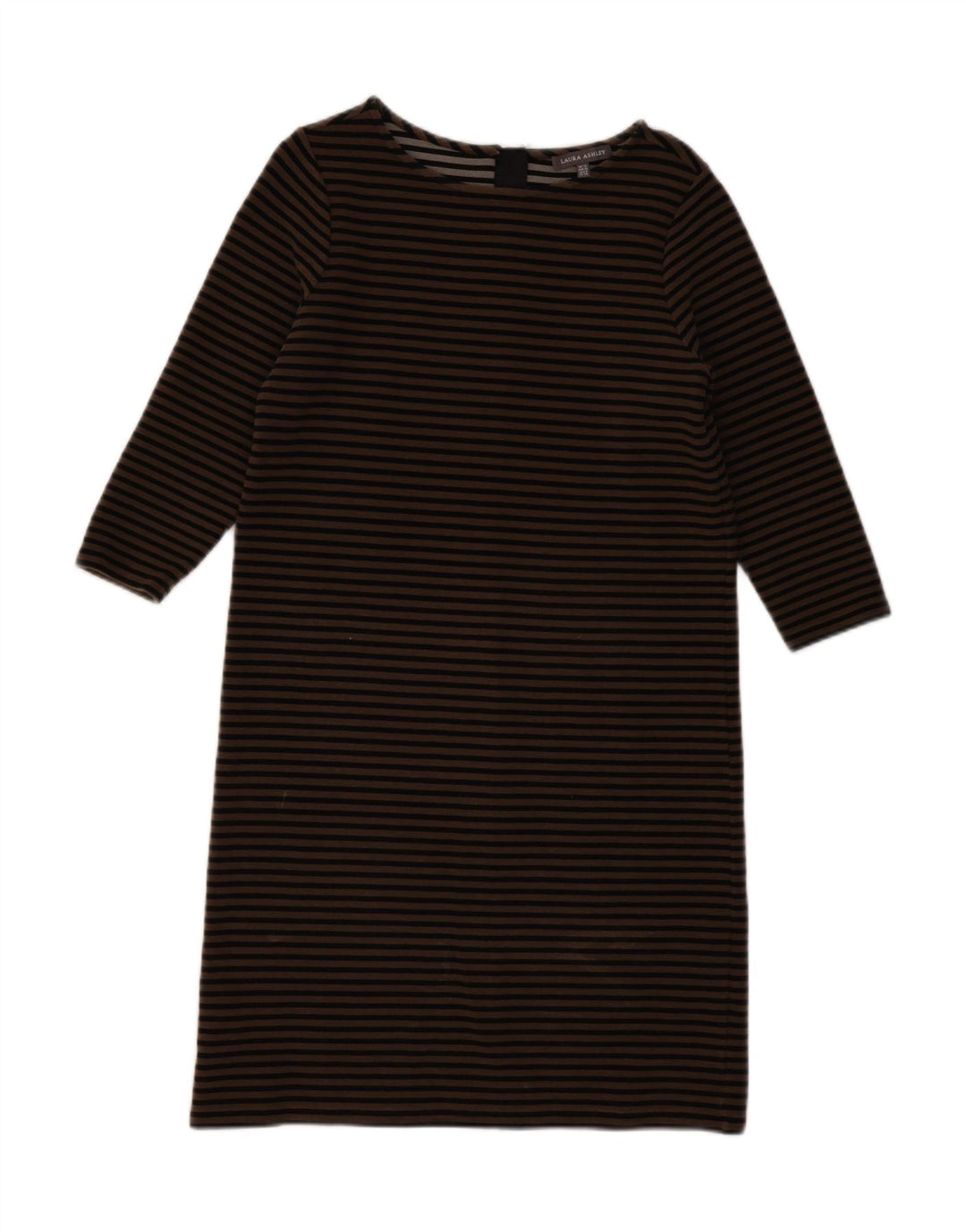 LAURA ASHLEY Damska sukienka typu shift z rękawem 3/4 UK 12 w średnie beżowe paski