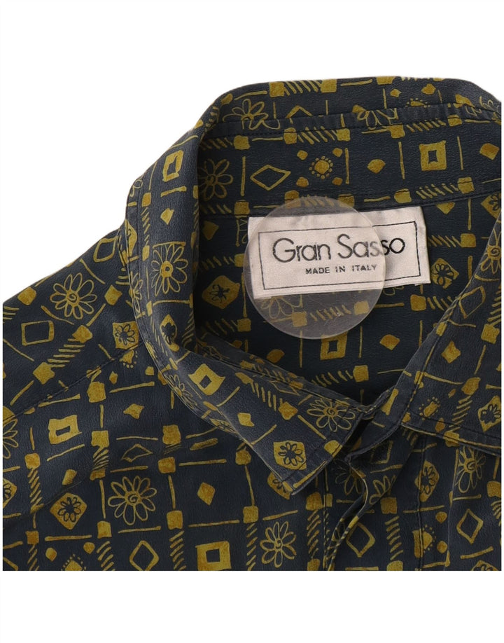 Męska koszula pulowerowa z krótkim rękawem Gran Sasso, duża, granatowa, geometryczna