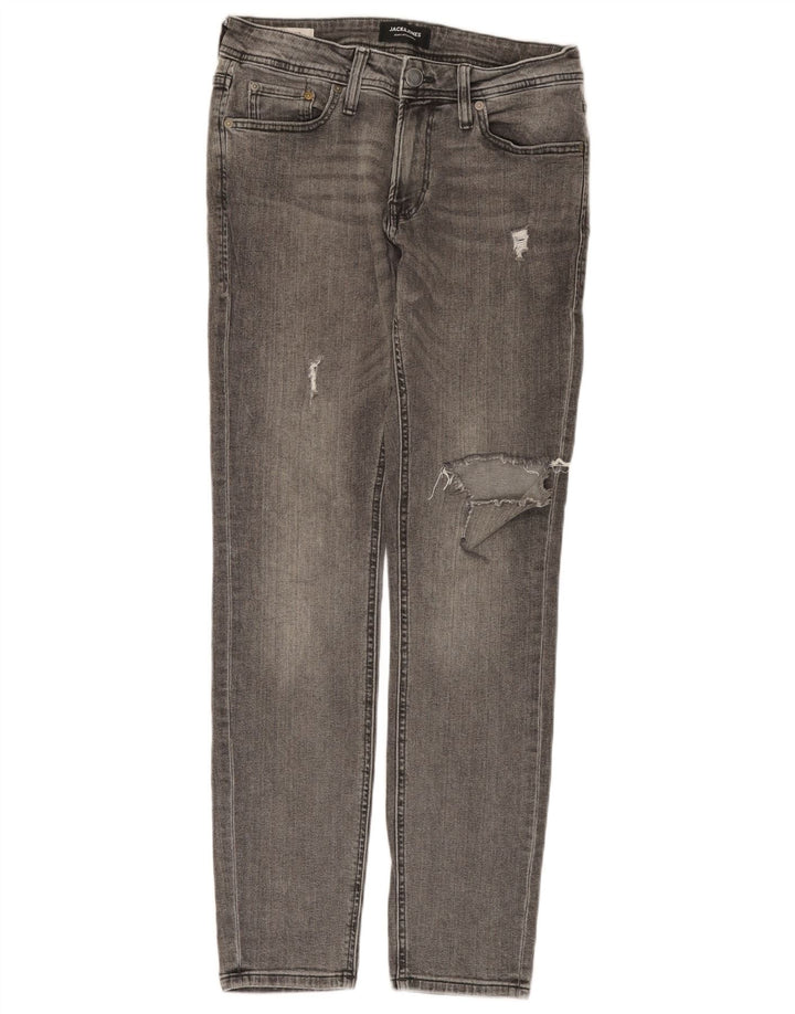 JACK & JONES Męskie jeansy slim w trudnej sytuacji W30 L30 Szara bawełna
