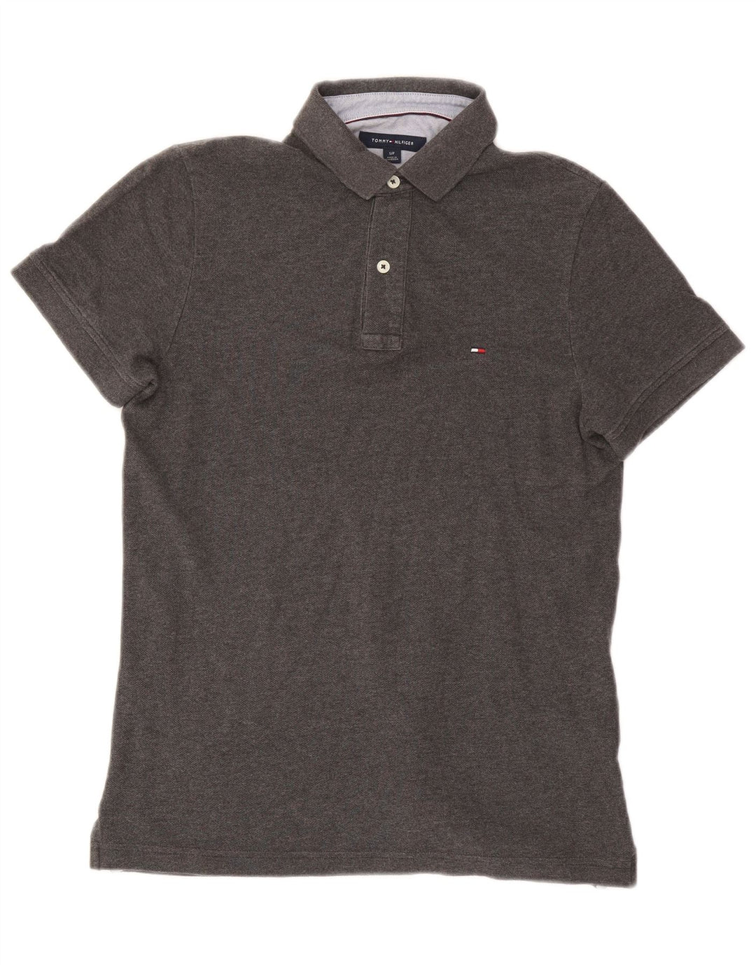 Męska koszulka polo Tommy Hilfiger, mała, szara, bawełniana