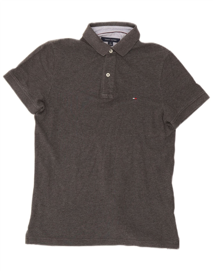 Męska koszulka polo Tommy Hilfiger, mała, szara, bawełniana