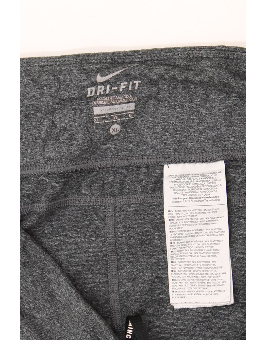 Damskie legginsy NIKE Dri Fit UK 18 XL, szary poliester
